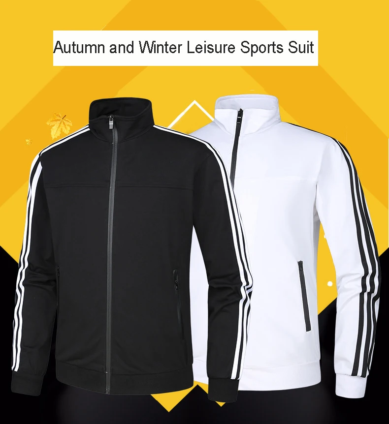 2 Pcs/Set Winter Mens Workout Sports Suit Man Zipper Coat Fishing Jerseys Male Sportswear Jogging Long Sleeve Running Tracksuit