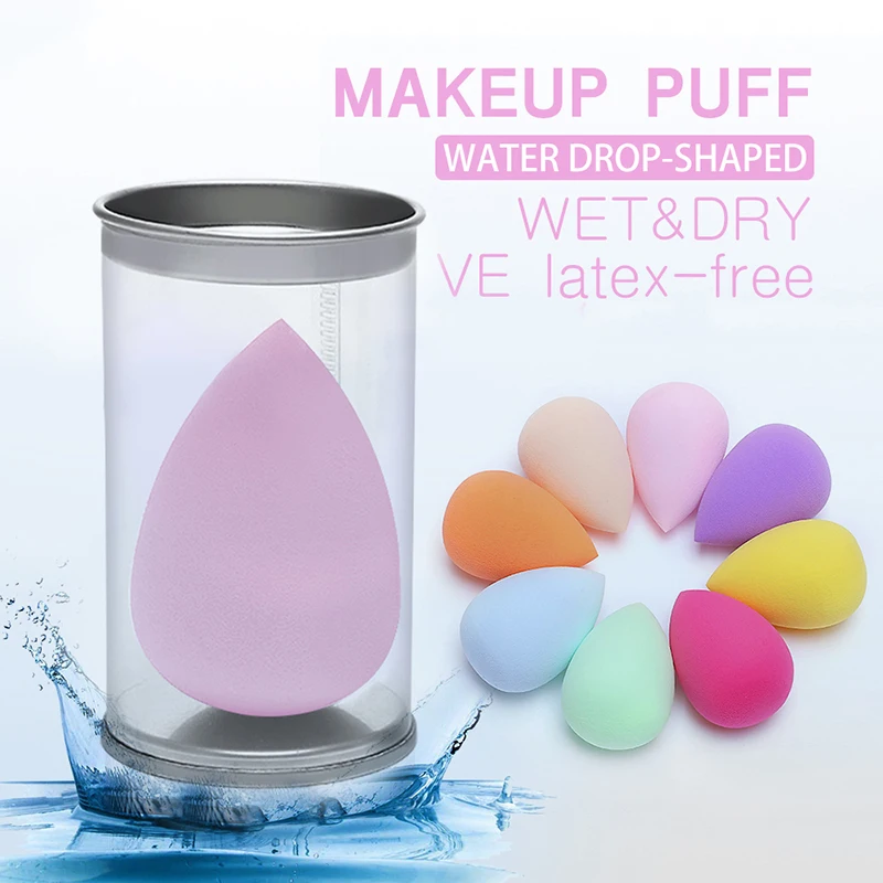 

8 Colors Powder Puff Cut Water Droplets Make-up Egg Hydrophilic Non-latex Make-up Sponge Powder Puff Dry and Wet Dual-purpose