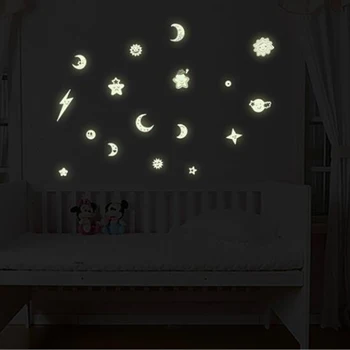

Cute Whale Stars Luminous Stickers Lovely Wall Stickers For Kids Room Living Room Wall Decal Home Decoration Poster Wall Sticker