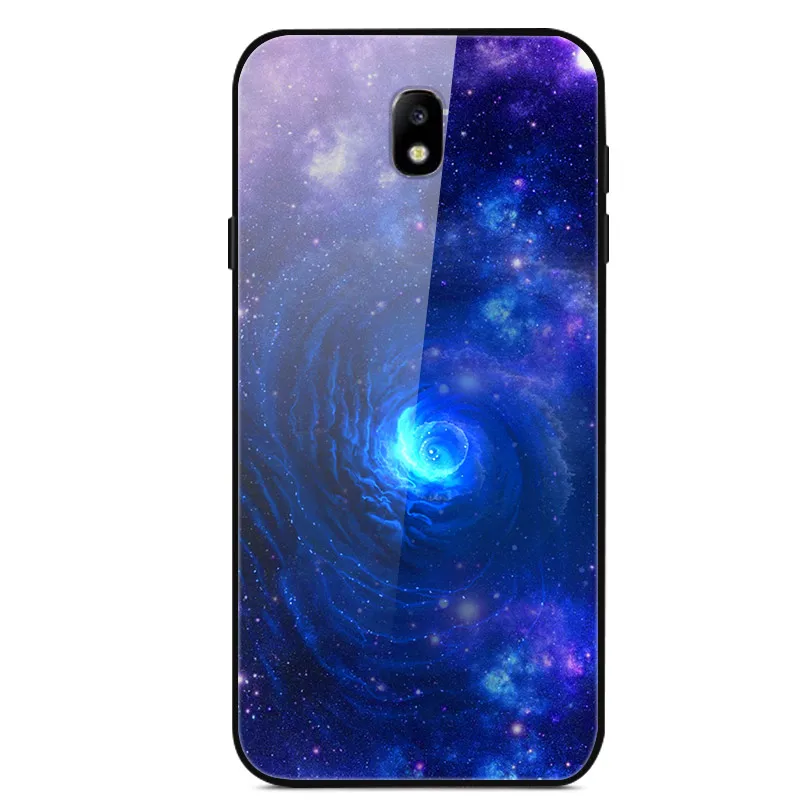 Для samsung Galaxy J7 чехол J730 из закаленного стекла «Планета космос», чехол из стекла для samsung J7 J730 J730F Funda Capa