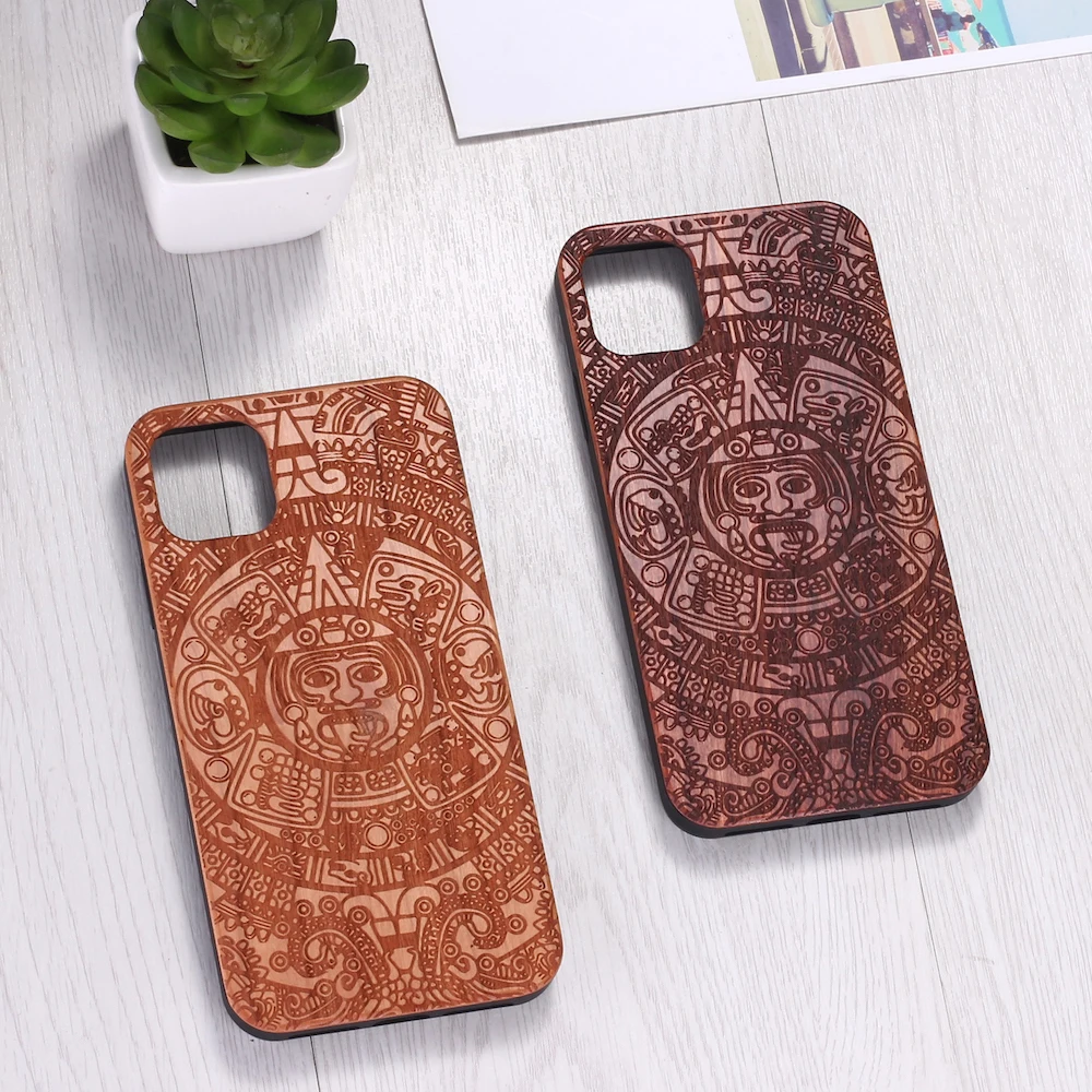 Mayan Calendar Ancient Real Wood Phone Case Coque Funda For iPhone 12 Mini 6 6S 6Plus 7 7Plus 8 8Plus X XR XS Max 11 Pro | Мобильные