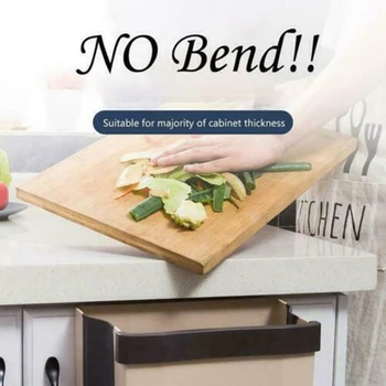 

Wall Mounted Folding Waste Bin Kitchen Trash Can Built-in Garbage Bag Box Coverless for Home Bathroom J99Store