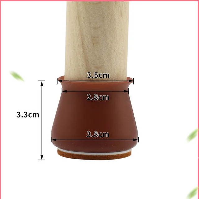 24pcs Silicon Chair Leg Covers Felt Bottom Soft Silicone Furniture Foot Protector Pads Anti-slip Table Legs Floor Protection Mat Coffee 24pcs