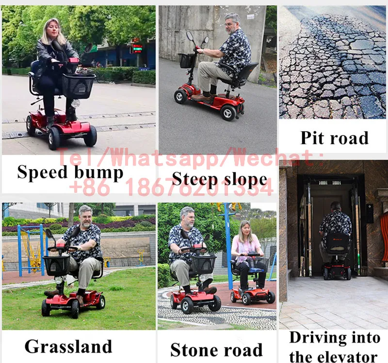 Factory Direct Elderly  4 wheels Mobility Scooter Folding Electric Car Disabled Electric Wheelchair 5