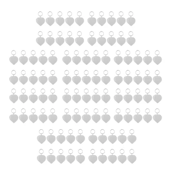 

100pcs/set Heart Design Clear Acrylic Keyrings Photo Insert Craft Keychain