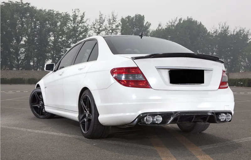 Углеродное волокно задний багажник спойлер крыло для Benz W204 спойлер C Class C200 C250 C300 C350 C63 4-двери 2007-2013