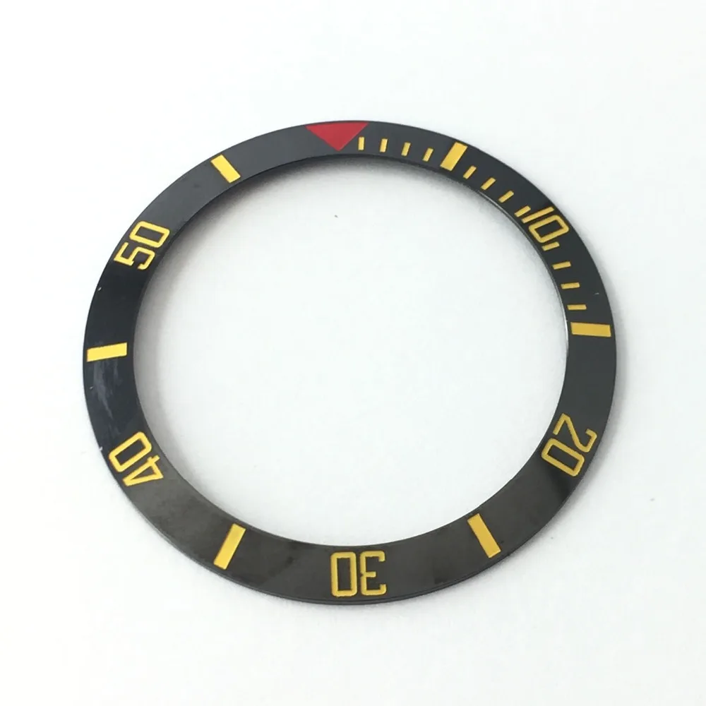 Вырезка 38 мм черный керамический ободок оранжевые метки вставки для 40 мм sub мужские часы