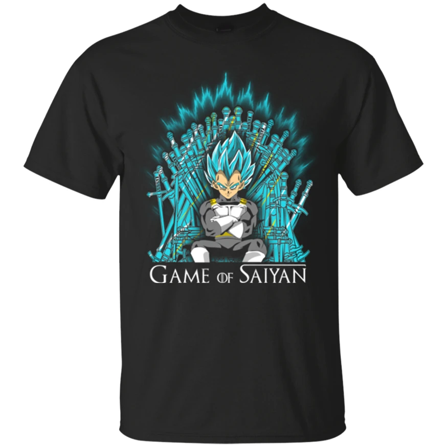 

Dragon Ball Game Of Saiyan Game Of Thrones Parody Black T-Shirt Son Goku Gohan Funny Tee Shirt
