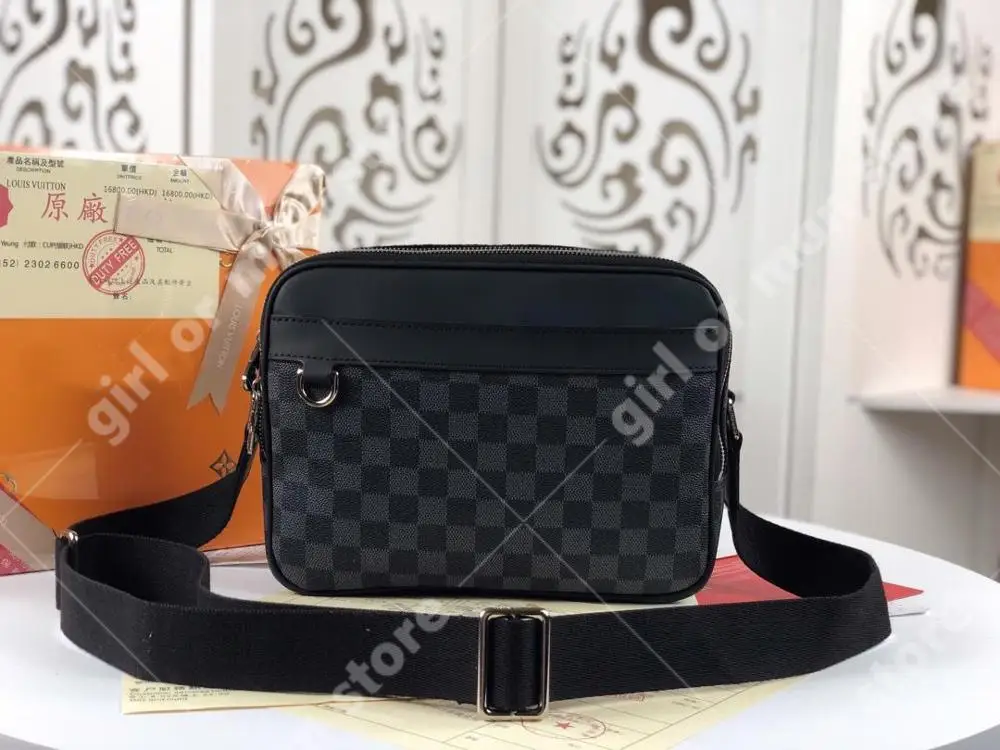 

Fashion for man handbag 2019 luxury designer Damier Cobalt Inclined shoulder messenger bag