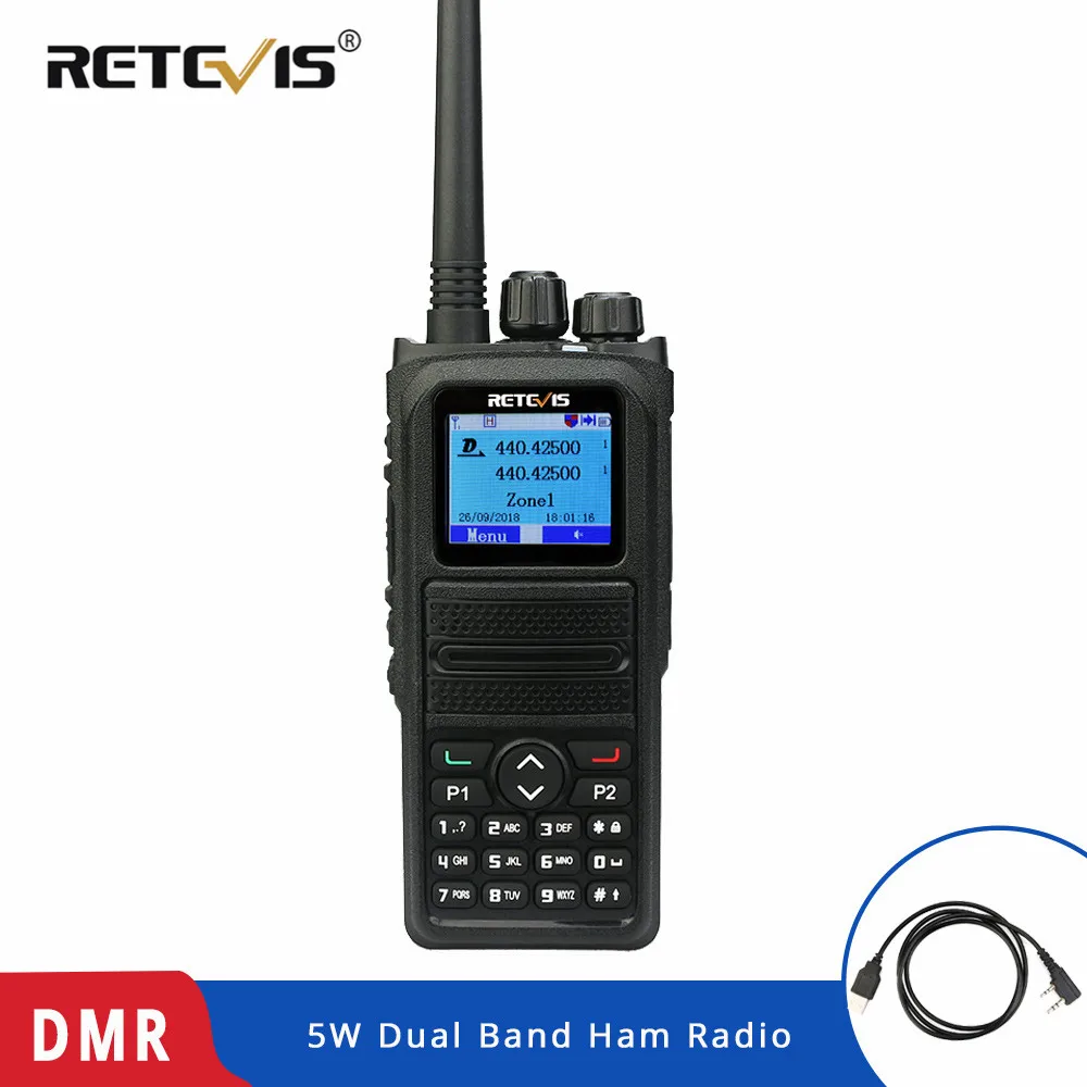 RETEVIS RT84 DMR Dual Band Walkie Talkie 5W VHF UHF DMR VFO Digital/Analog Encrypted Two Way Radio Transceiver Ham Radio Amador