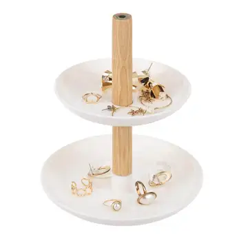 

Tiered Trinket Trays Jewelry Storage Dessert Tray Decorative Cosmetic Tray Jewelry Tray wrought iron + wood