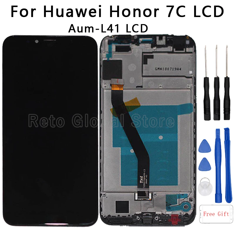 

5.7" New LCD With Frame monitor For Huawei honor 7C Aum-L41 LCD Display+Touch Screen digitizer Accessories replace repair parts