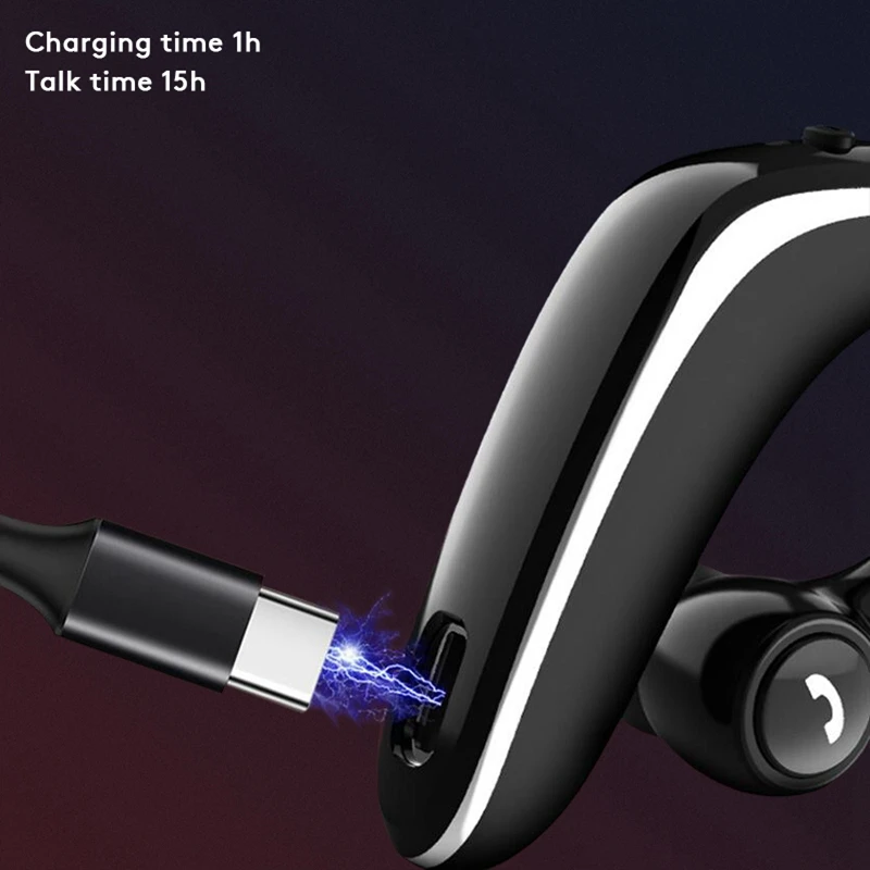 5,0 беспроводные Bluetooth наушники-вкладыши, ушные крючки, наушники на 180 °, свободно вращающиеся наушники, гарнитура для быстрой зарядки для смартфонов