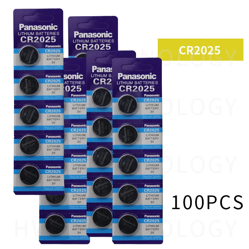 PANASONIC 100 шт. cr2025 ECR2025 BR2025 DL2025 KCR2025 LM2025 3 в кнопки сотового монета литиевые батареи для часов автомобиля игрушки