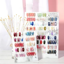 

Nail art acrylic display color plate work sample dustproof Japanese marble pattern magnet finished display board nail salon tool