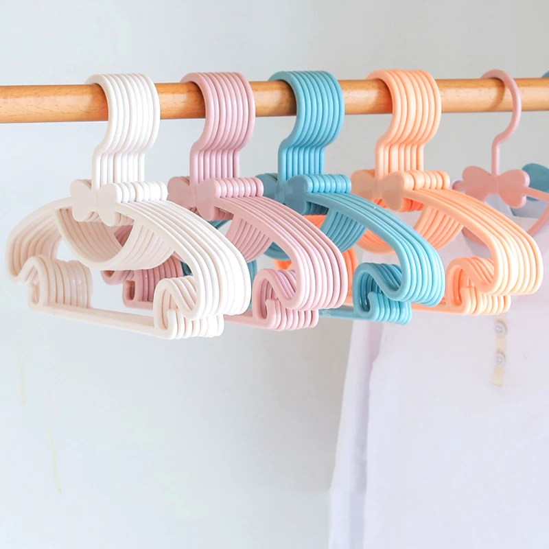 

5/10/20pcs Portable Cute Clothes Hanger Kid Baby Clothes Coat Plastic Hanger Hook Household Kid Pants Hangers for Clothes Hanger