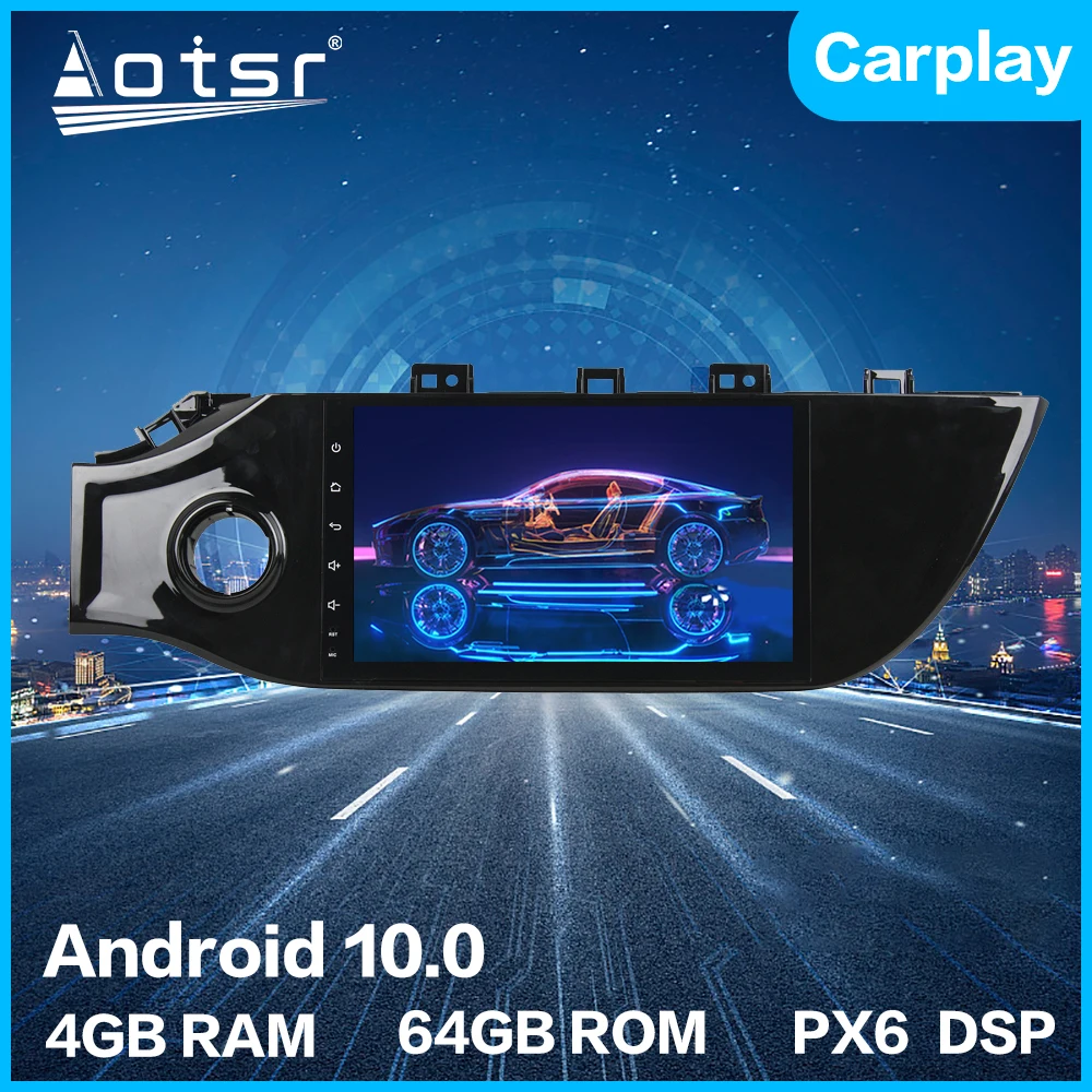 Автомобильный мультимедийный плеер Aotsr Android 10 0 4 + 64 ГБ GPS-навигация HD Головной блок