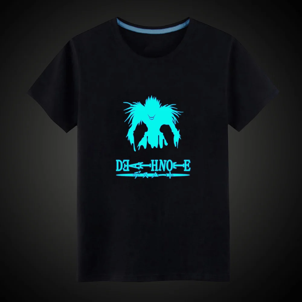 New Cartoon Anime Death Note Luminous Kids T-Shirts Boy Girls Fluorescent Short Sleeves T shirt Baby Cotton Tops Ves