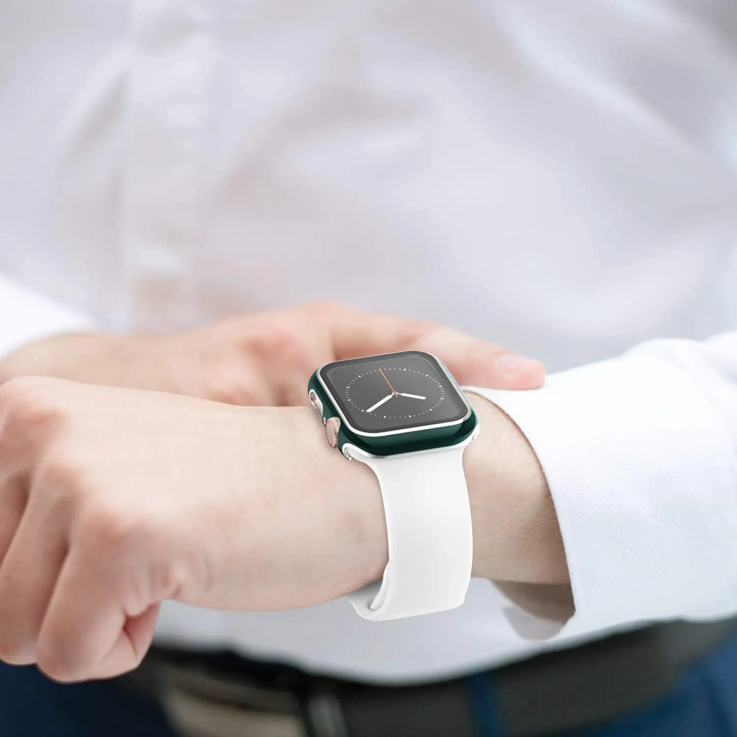 Full Screen Protector Bumper Frame Case for Apple Watch 6/SE/5/4/3/2/1 Cover Slim Tempered Glass Film for iWatch 4/5