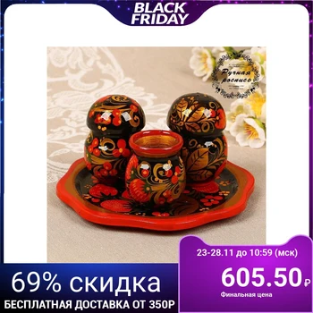 

Set for spices "Mushrooms", khokhloma