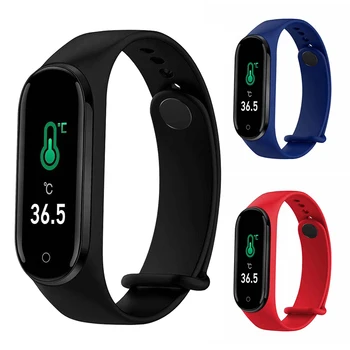 

M4pro Smart Bracelet Temperature Measurement Blood Pressure Heart Rate Health Monitor Sports Waterproof Smart Bracelet