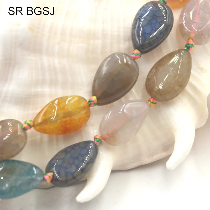Free Shipping 10x14mm Drip Water drop Shape Multicolor Mixed Crackle Agat Onyx Gems Stone Craft Beads Strand 15&quot|bead strands|beads free