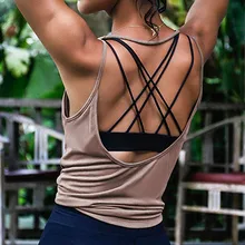 Женский топ для йоги, сексуальная спортивная одежда с открытой спиной, майка для занятия фитнесом, топы, рубашки для тренировок, топ Deportivo Mujer