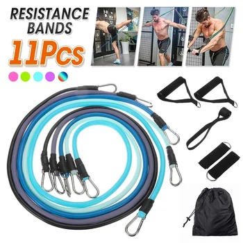 

11Pcs Fitness Resistance Bands Practical Elastic Training Rope For Yoga Pilates Workout Resistance Band Pull String Equipments
