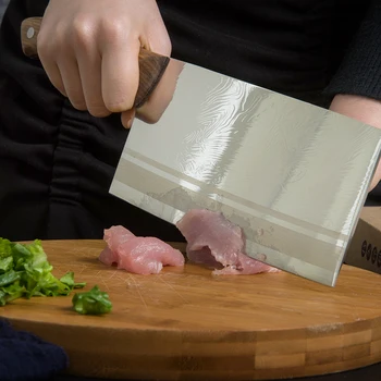 

Gift Box Well Packed Butcher Knife stainless Steel Chop Chinese Meat Cleaver Kitchen Knife Chef Cooking Tools With Wooden handle