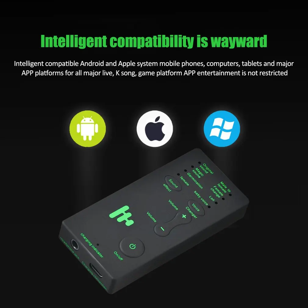  Voice Changer Microphone Disguiser Phone Novelty Voice Changer Adapter for PUBG Funny Toy for Kids 