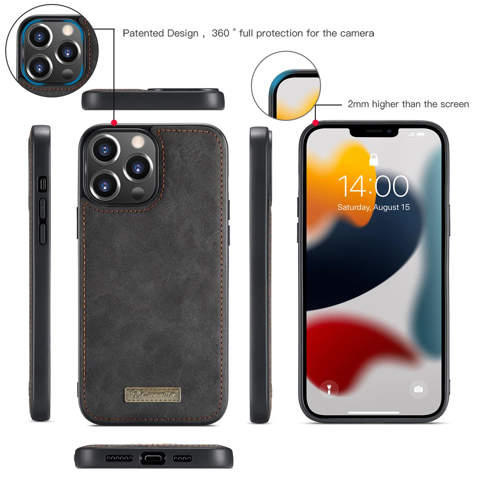 Waliicorners iPhone 13 Pro Max Mini Case Shockproof Phone Cases Leather Wallet Card Solt Flip Cover 14 H6b2b204a7a4543eab78ced3eca9ac84cE
