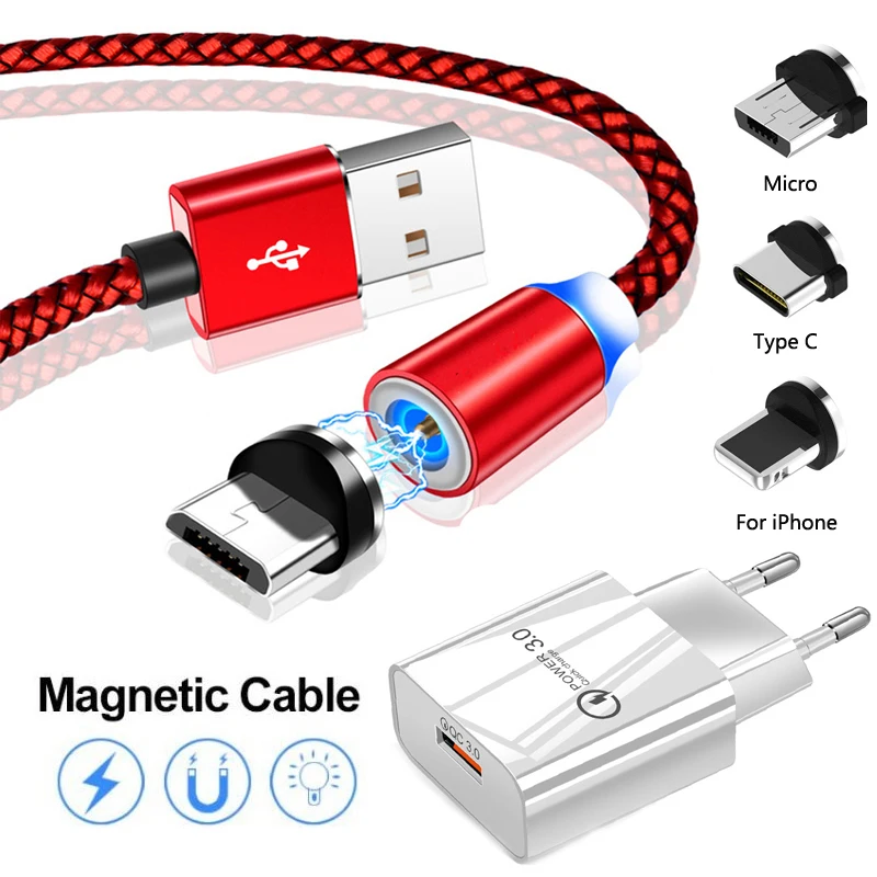 Магнитный USB кабель для huawei P30 P20 Lite Nova 5T 5 5i 4E 4 Y5 iPhone 11 Pro XS Micro usb type C QC 3,0 кабель для быстрой зарядки