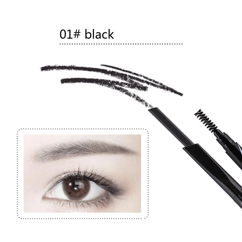 Double Ended Super Slim Waterproof Long Lasting Black Brown Eyebrow Pen& Eyebrow Brush Excellent Material Fashion New Safety