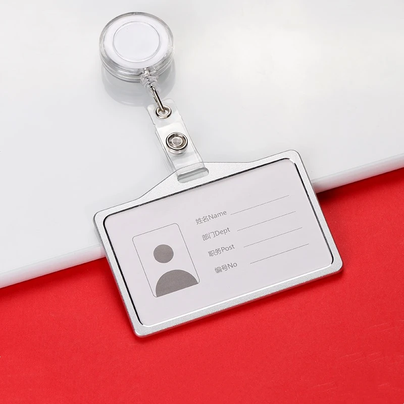 Portatarjetas retráctil, soporte para Tarjeta De Nombre de identificación, exposición, médico, enfermera, suministros para escuela y oficina, 1 unidad