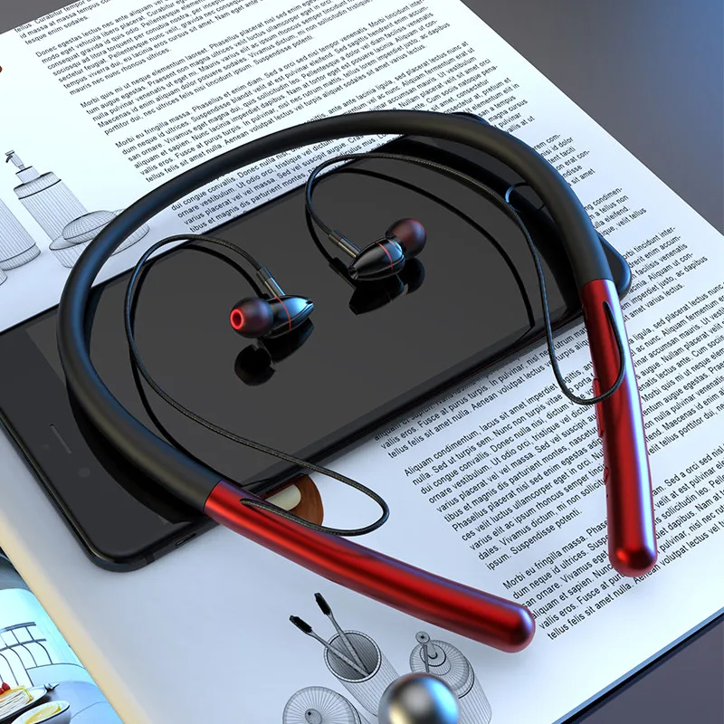 Nwe In ear Wireless Bluetooth 5 0 Earphone Sport Waterproof Neck Hanging Type Stereo With Mic Noise reduction Earpiece
