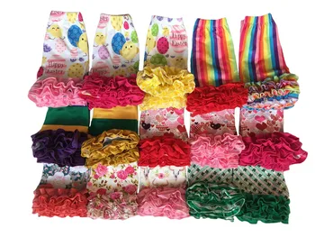 

Wholesale Easter baby icing girls triple ruffle shorts Purple,Green Gold colors printed baby shorts for Mardi Gras holiday