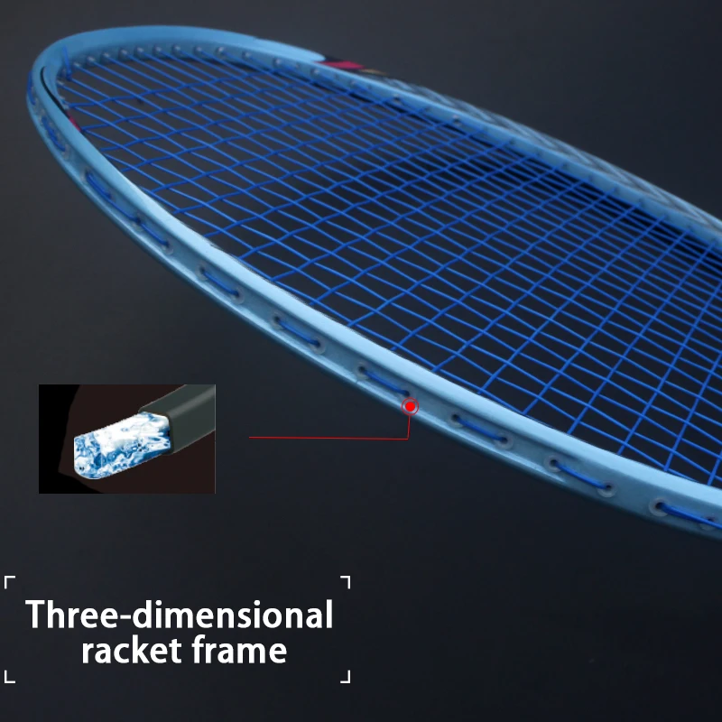 Супер светильник 5U, профессиональная углеродная ракетка для бадминтона, нанизанная ракетка 22-28LBS, сумка для ракетки, с веревочной скоростью