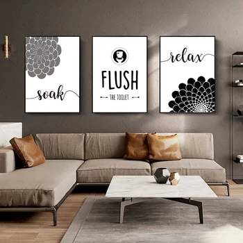 

Brush Wash Comb Quote Art Prints Posters Relax Bath Flower Dandelion Canvas Painting For Bathroom Room Decor Modern Home Picture