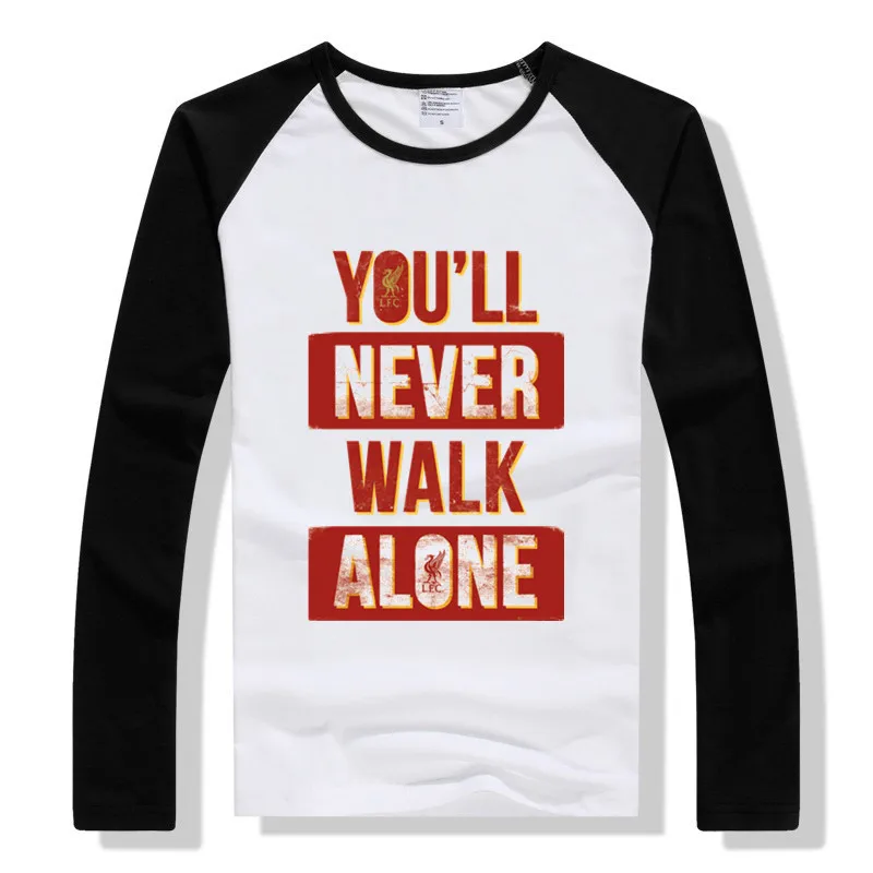 LYTLM рубашка с надписью «You'll Never Walk Alone» Детские рубашки для мальчиков с длинными рукавами, camiseta infantil, футболка для маленьких девочек футболки для мальчиков - Цвет: CX Raglan Black