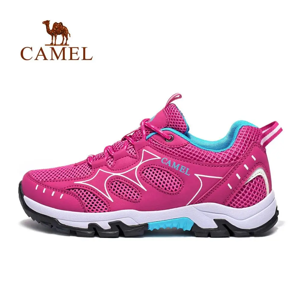 CAMEL/Мужская и женская уличная обувь для походов с сетчатыми вставками, нескользящая, дышащая, прочная, уличная, для пеших прогулок, треккинга, следа, дышащая обувь для альпинизма - Цвет: 118Red