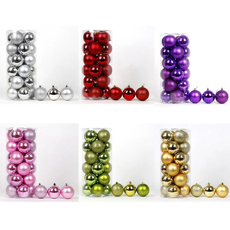 24pcs/lot 40mm Christmas Tree Decor Ball Bauble Xmas Party Hanging Ball Ornament Decorations For Home Christmas Decorations Gift
