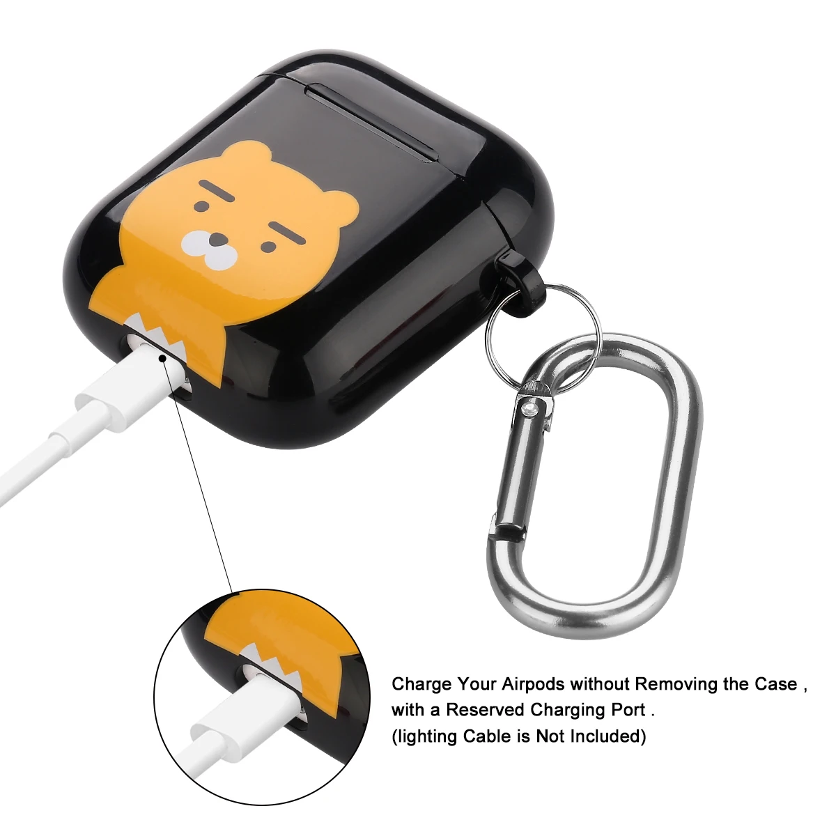 Мультяшный чехол для наушников с крючком для Airpods, чехол, милый силиконовый защитный чехол для наушников с Bluetooth-1 поколение, 6 цветов