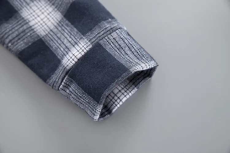 Boys' Shirt Top Velvet Thickened Plaid Shirt Fall/Winter