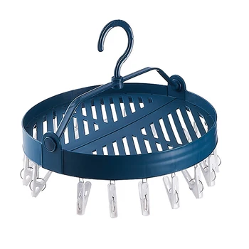 

Plastic Foldable Laundry Rack Multifunction Round Sock Clothes Dryer Hanger Windproof Underwear Drying Rack Shoes Holder Home