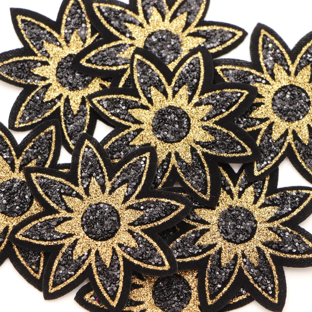 5 teile/los Pailletten Patches Eisen auf Sonnenblumen Appliqued Für Bekleidung Jeans Rucksack Schuhe Decor Nähen Aufkleber Stickerei Abzeichen – Detail 3