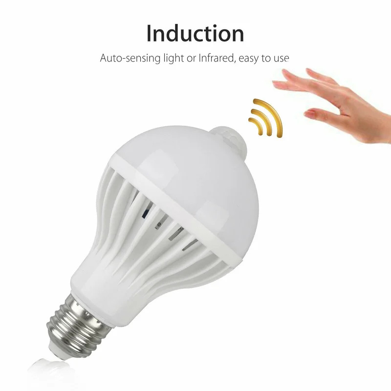 

1PC E27 5W 7W LED Bulb Light Infrared Automatic Energy Saving Motion Sensor Light Smart PIR Motion Sensor Light Bulb