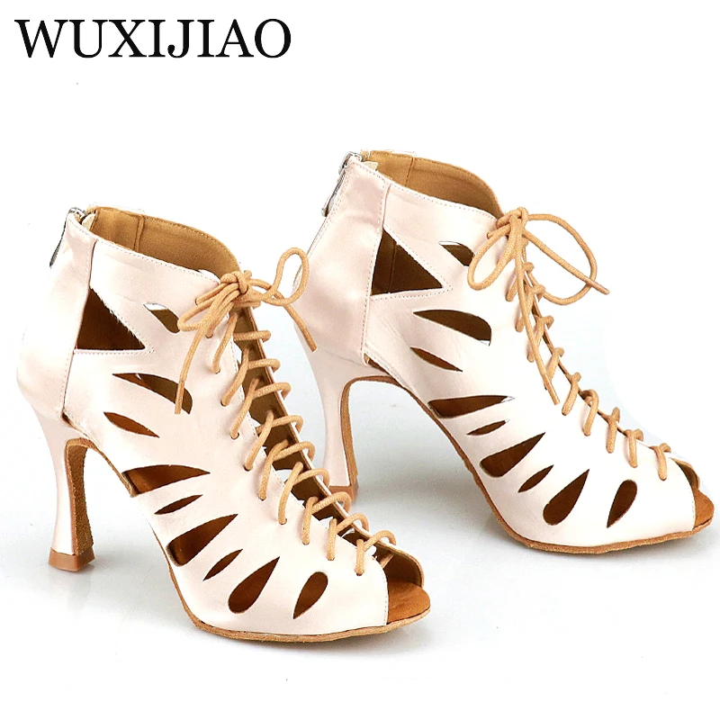 WUXIJIAO Women's Latin Dance Shoes New Dance Shoes Unique Design Salsa Shoes Diamond Sandals