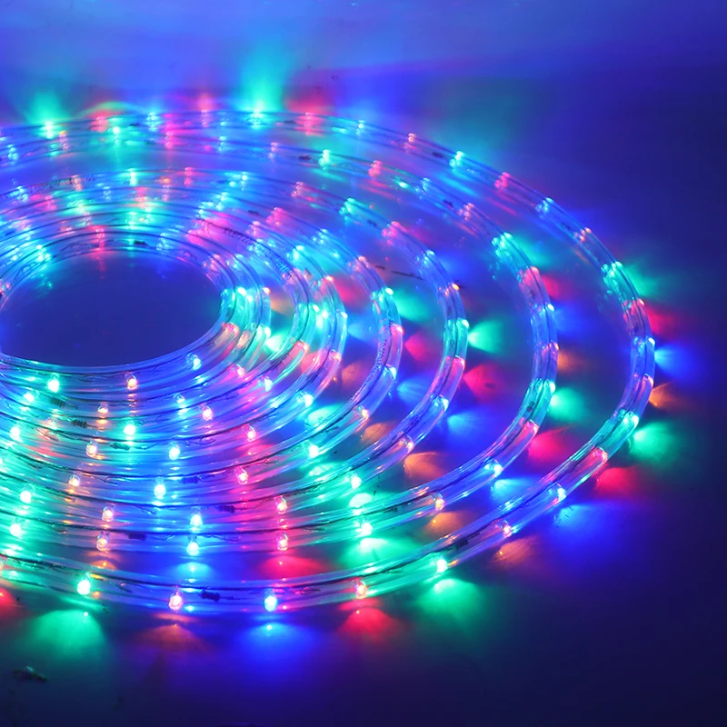 thumbnail image 1 of Tira de luces LED de 220 V para exteriores, resistente al agua, para jardín, iluminación de 360 grados, luces de neón con forma de arcoíris, 1 of 5