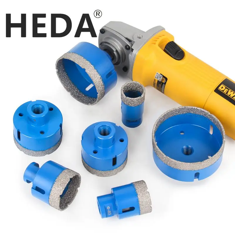 Free Shipping 1PC HEDA  M14 Thread Dry Vacuum Brazed Diamond Drilling Core Bit Ceramic Tile Drill Bits Granite Marble Hole Saw