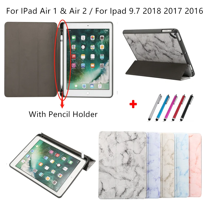 Чехол для планшета iPad 9 7 2018 чехол 6th 5th Gen Funda с держателем карандашей планшет 2017 Air 2